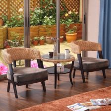 休闲藤艺茶几藤凳