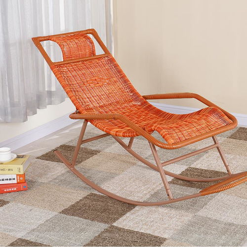 单人藤椅躺椅布艺竹子安乐椅午休椅逍遥椅家具老人竹编便携摇椅