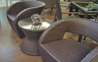 户外桌椅 家具 藤椅子茶几三件套 庭院桌子椅子 休闲藤艺家具套件