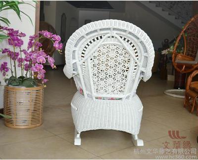杭州文华藤艺WHX002欧式田园风波那摇椅 白藤休闲艺术，尽显雅致生活